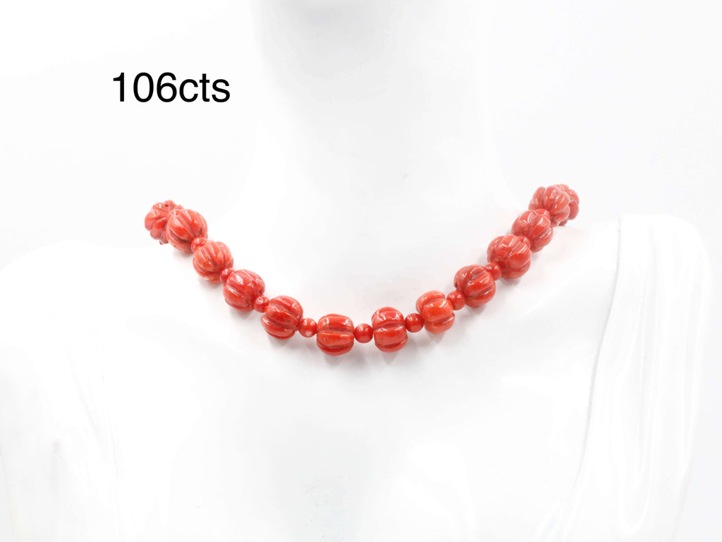 Italian Coral Beaded Necklace Elegance