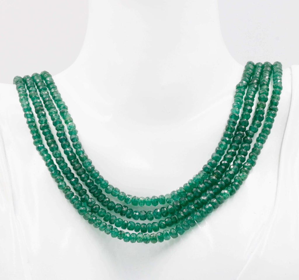 Natural Russian Emerald Quartz Necklace with Indian Style