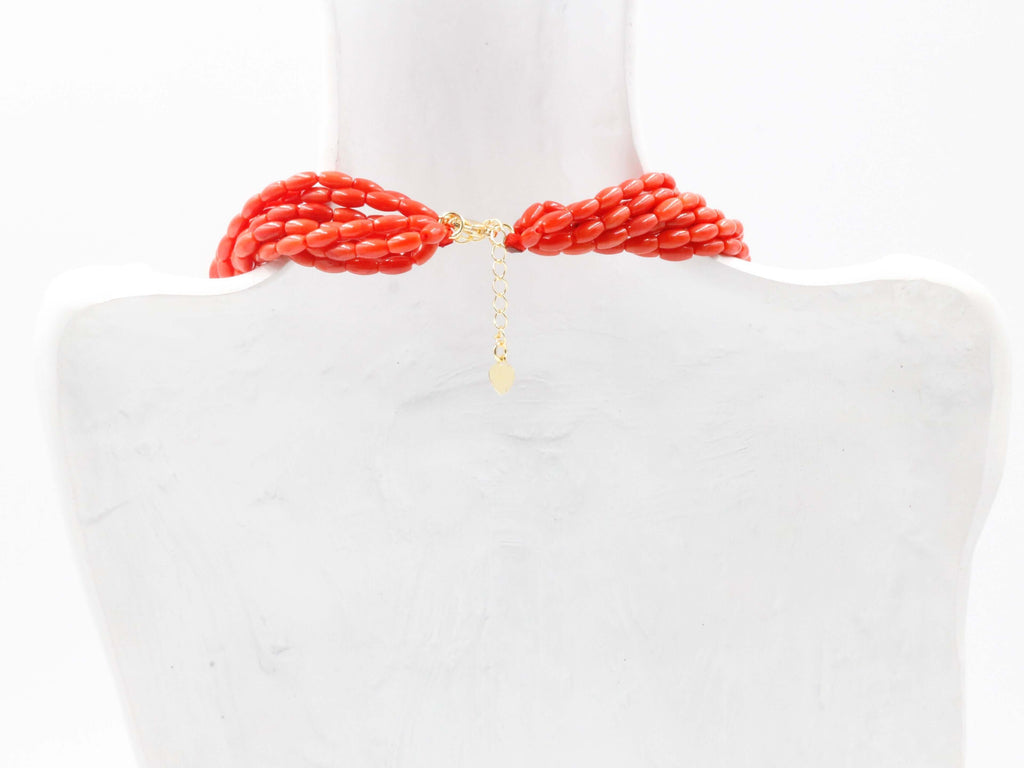 Indian Jewelry with Red Coral Beads Necklace Collection