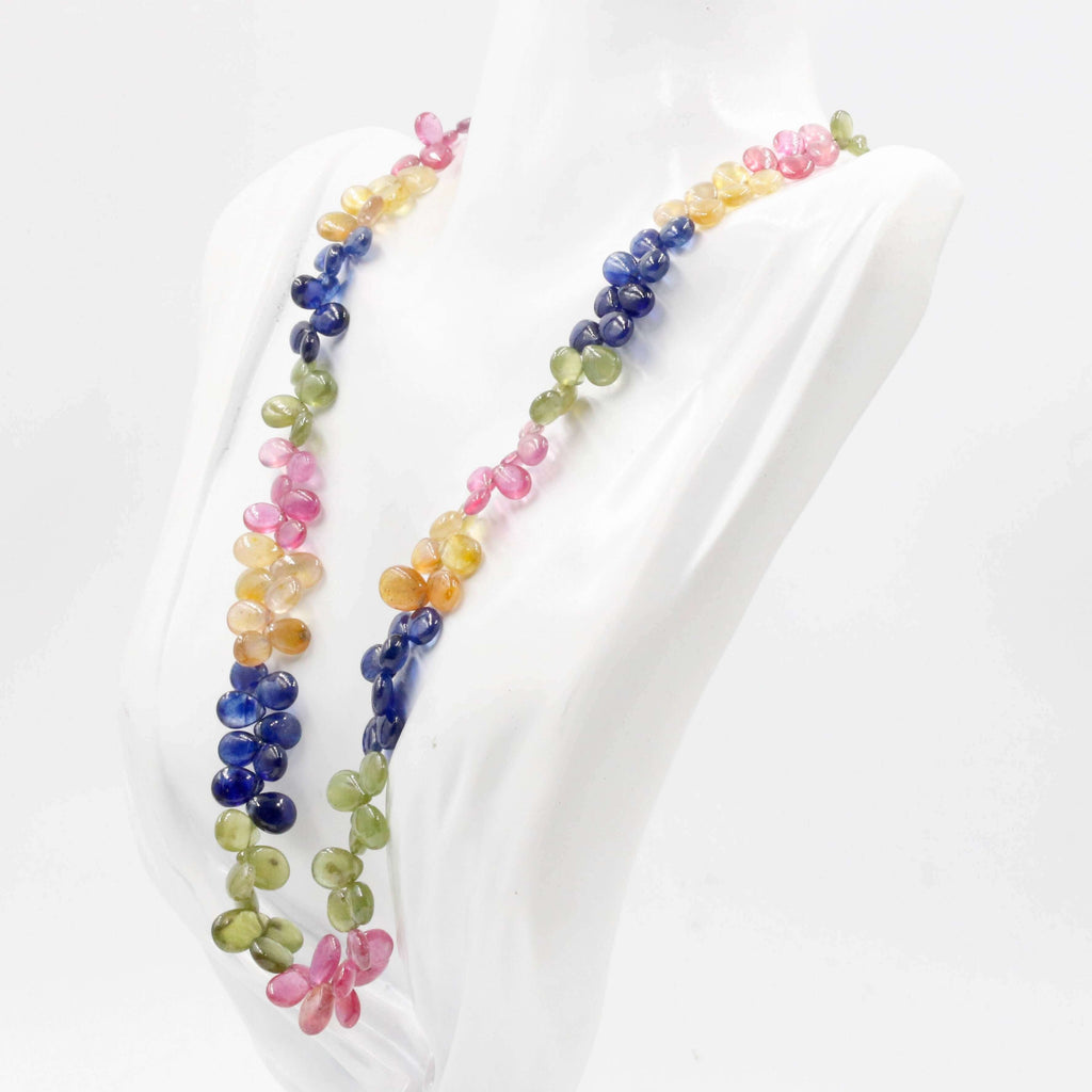Natural Multi Color Sapphire & Ruby Necklace - Indian Jewelry
