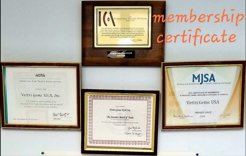 Certificates of AGTA (American Gem Trade Association)