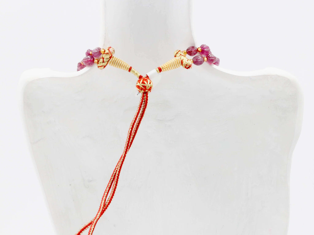 Quartz Jewelry: Pink Strawberry Gemstone Necklace