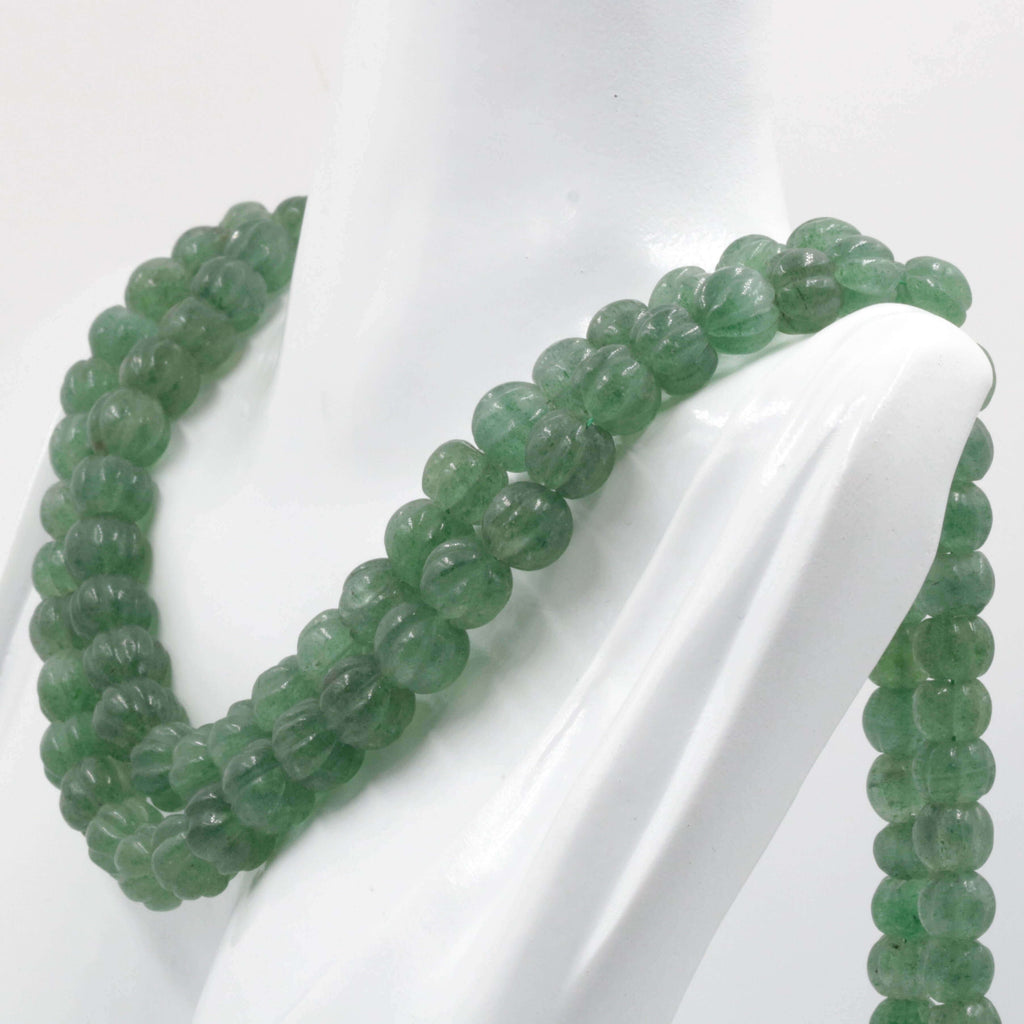 Natural Green Russian Emerald Quartz Jewelry: Necklace for Green Saree/Sari