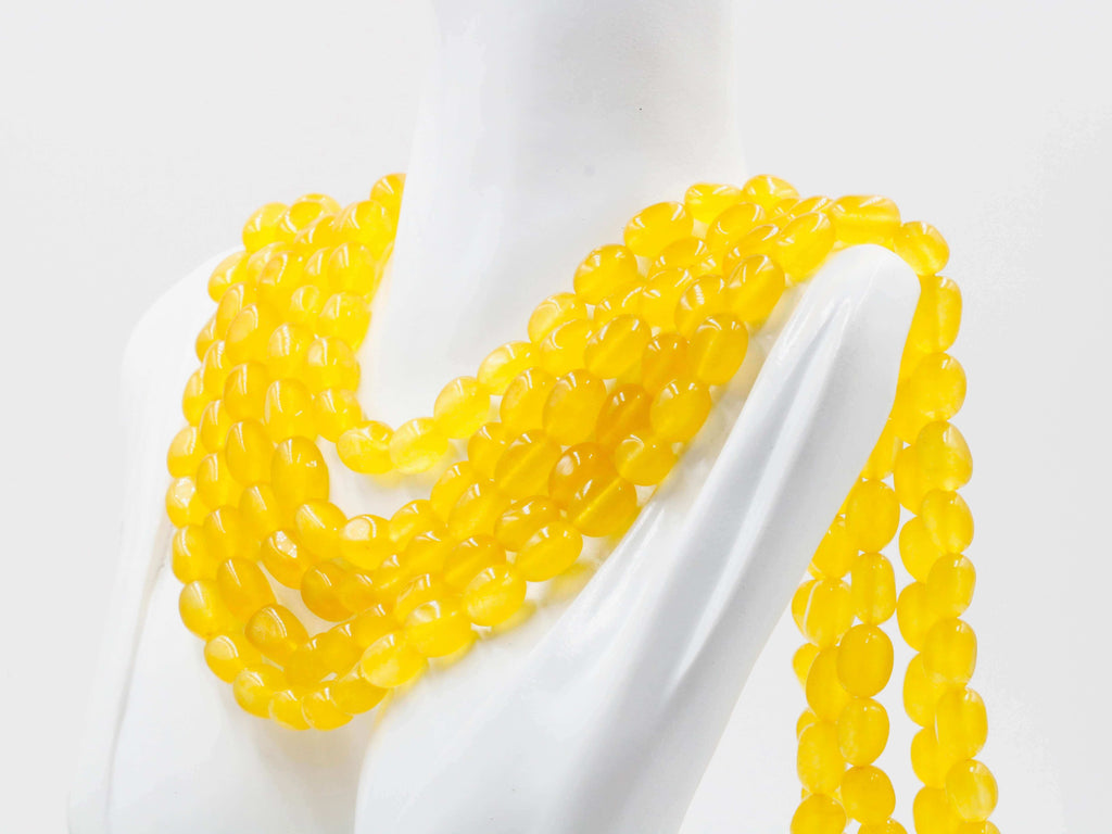 Yellow Quartz Layered Necklace for Ethnic Dress Detail