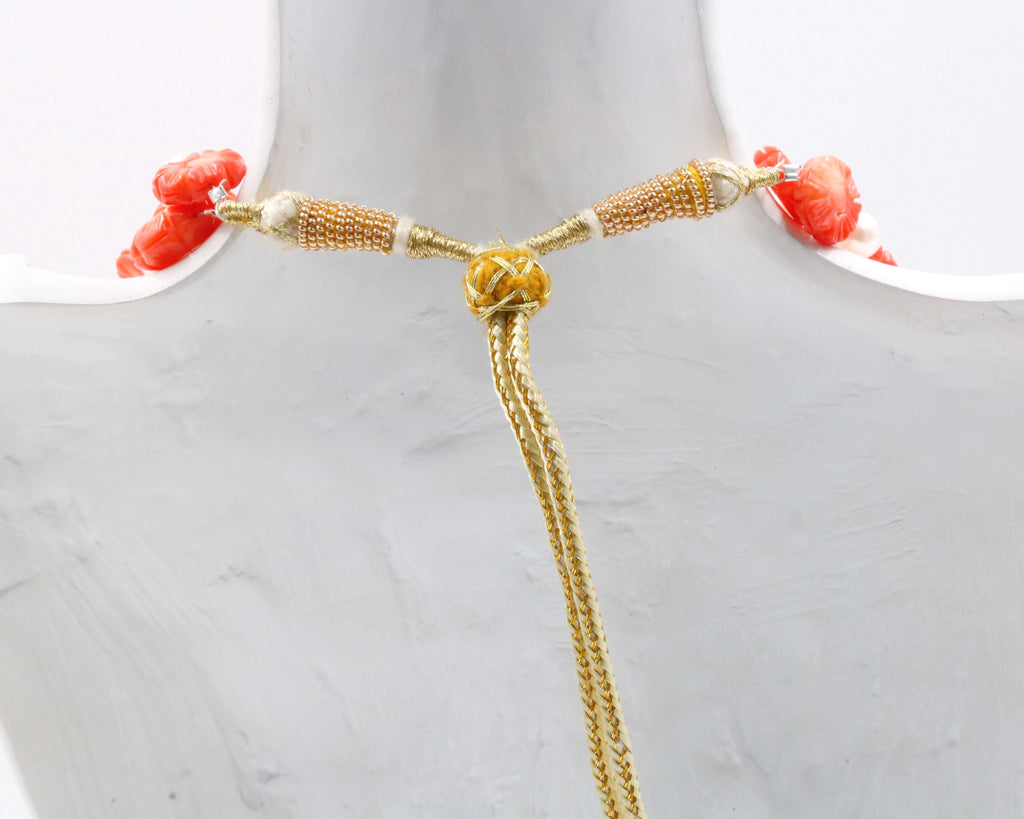 Natural Pearl and Coral Necklace: Indian Sarafa Design