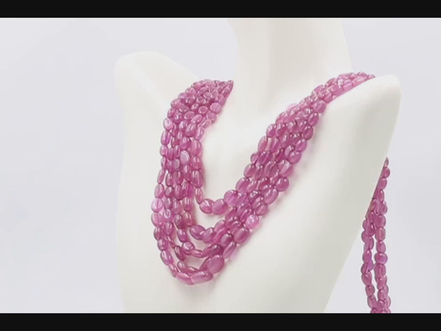 Natural Pink Sapphire Beaded Necklace - Taj Mahal Gems