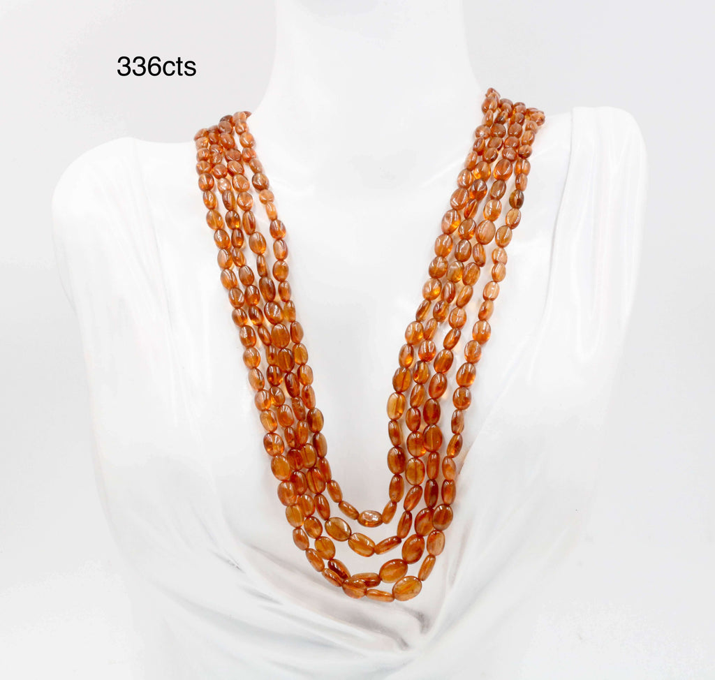 Natural Orange Garnet Gemstone Jewelry - Indian Necklace Idea