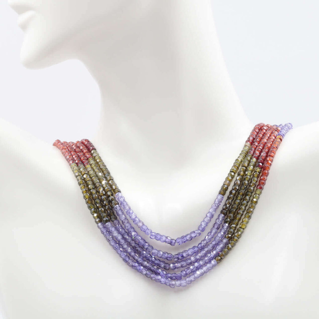 High Quality Multi Color Cubic Zirconia Necklace Jewelry