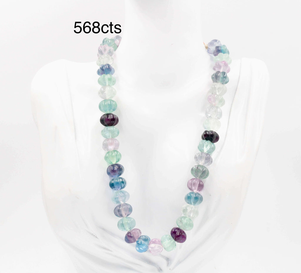 Green & Purple Fluorite Gemstone Necklace - Indian Styled Jewelry
