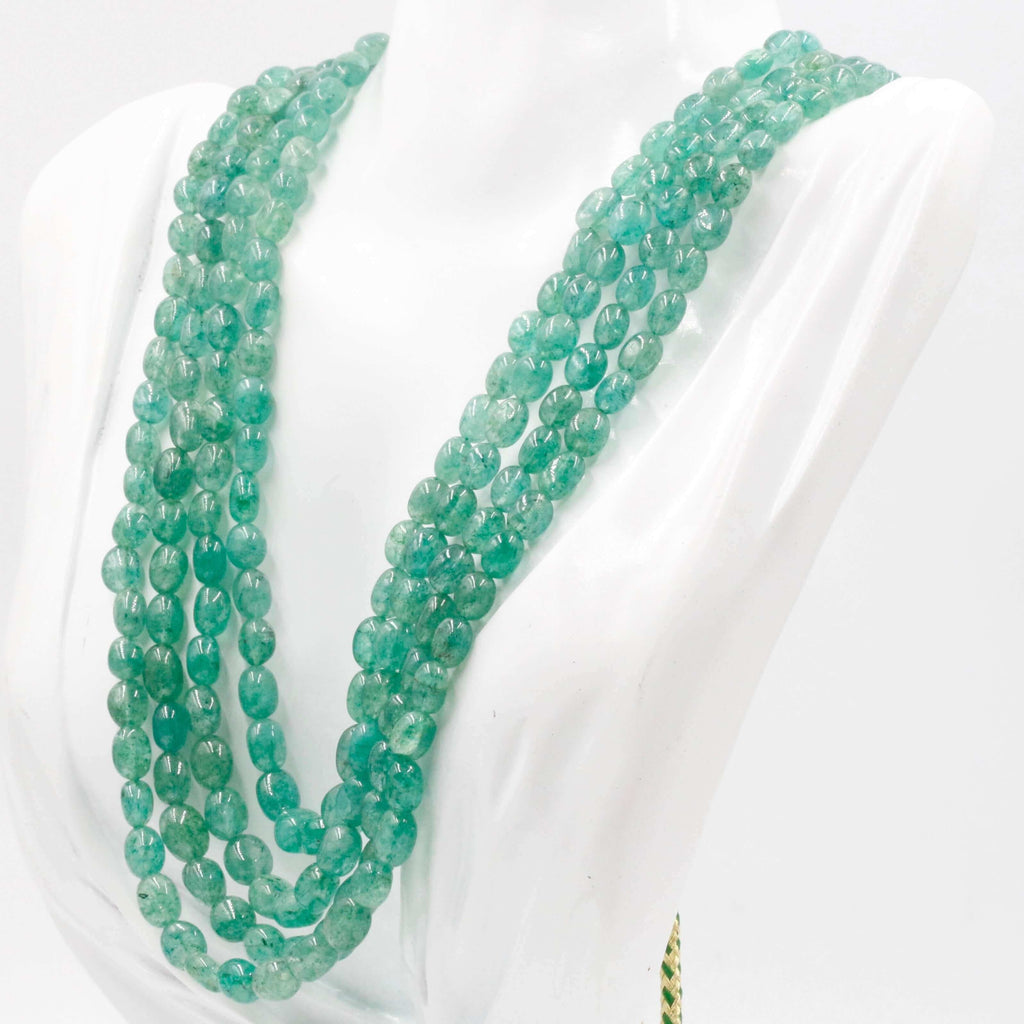 Natural Emerald Jewelry: Necklace for Green Saree/Sari