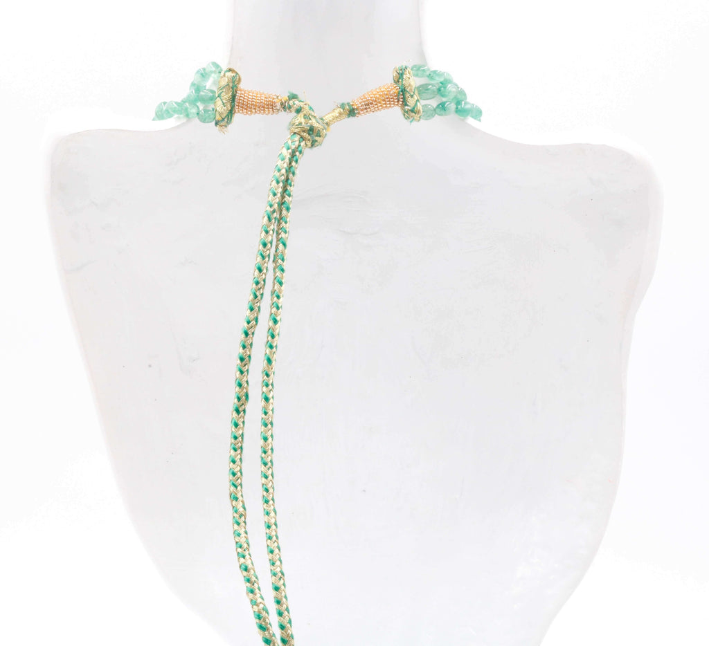 Natural Green Russian Emerald Quartz Long & Layered Necklace