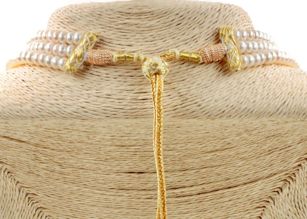 Small Pearl & Italian Red Coral Indian Necklace