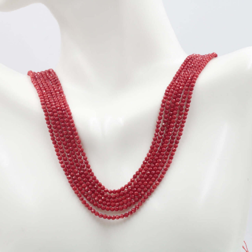 Natural Italian Red Coral Beads for DIY Jewelry Necklace Idea