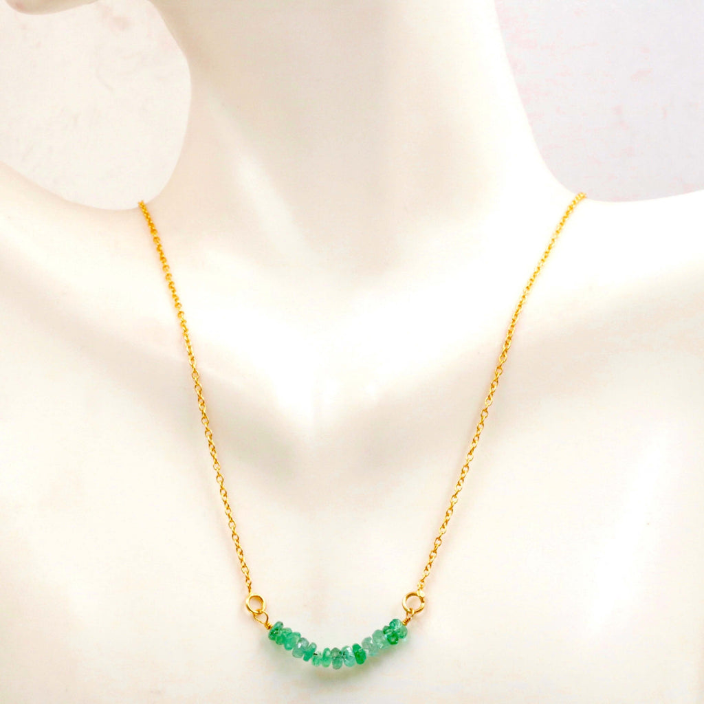 Dainty Necklace with Healing Gemstones: Sapphire, Ruby & Emerald