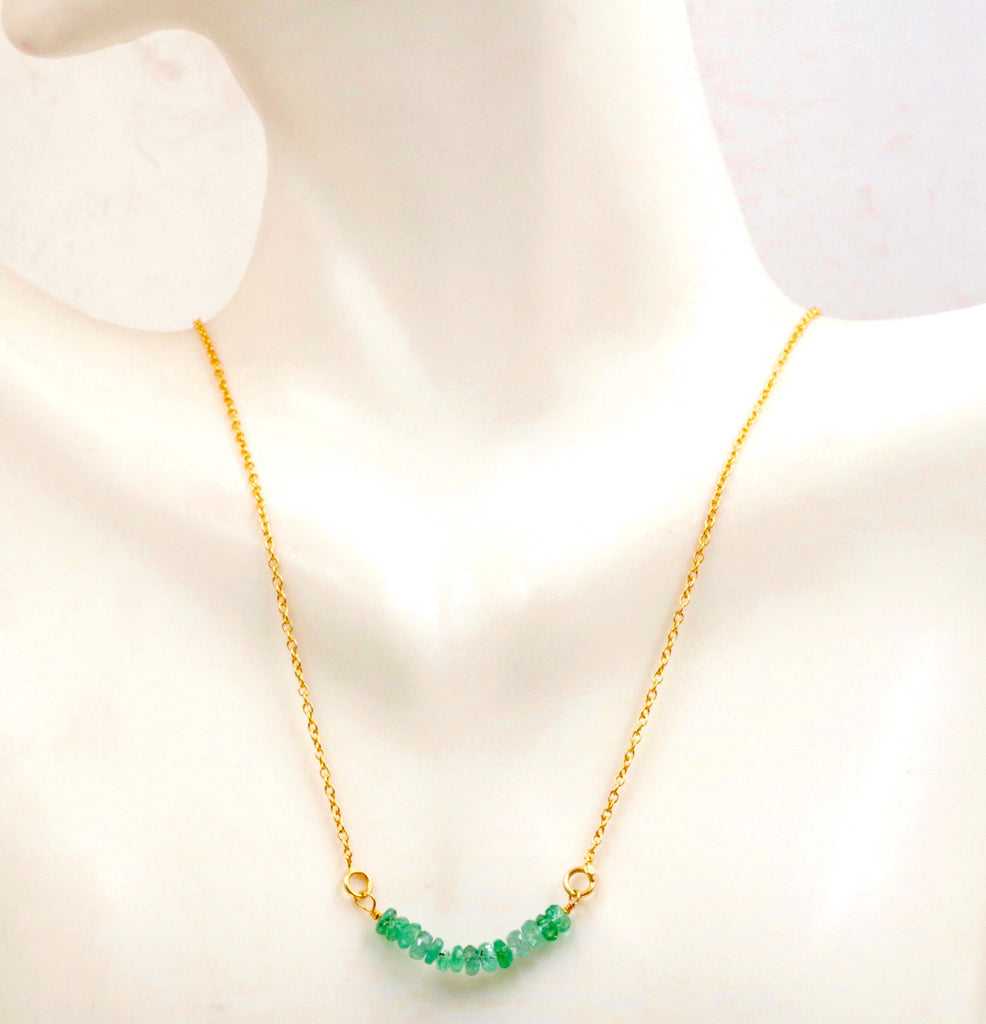Dainty Necklace with Healing Gemstones: Sapphire, Ruby & Emerald