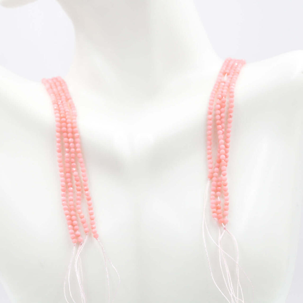 Pure Light Pink Coral Gemstone for DIY Necklace