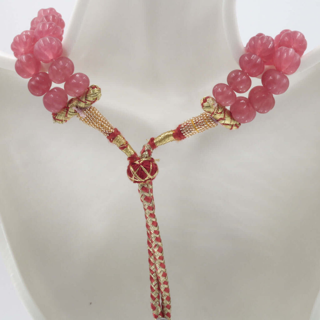 Long & Layered Natural Pink Quartz Necklace - Sarafa Jewelry