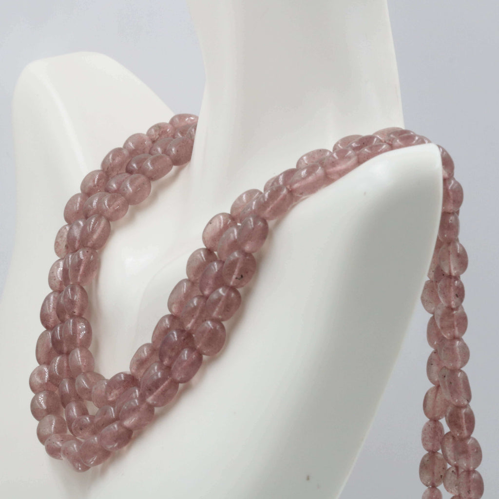 Quartz Stone Necklace: Stunning Pink Strawberry Quartz