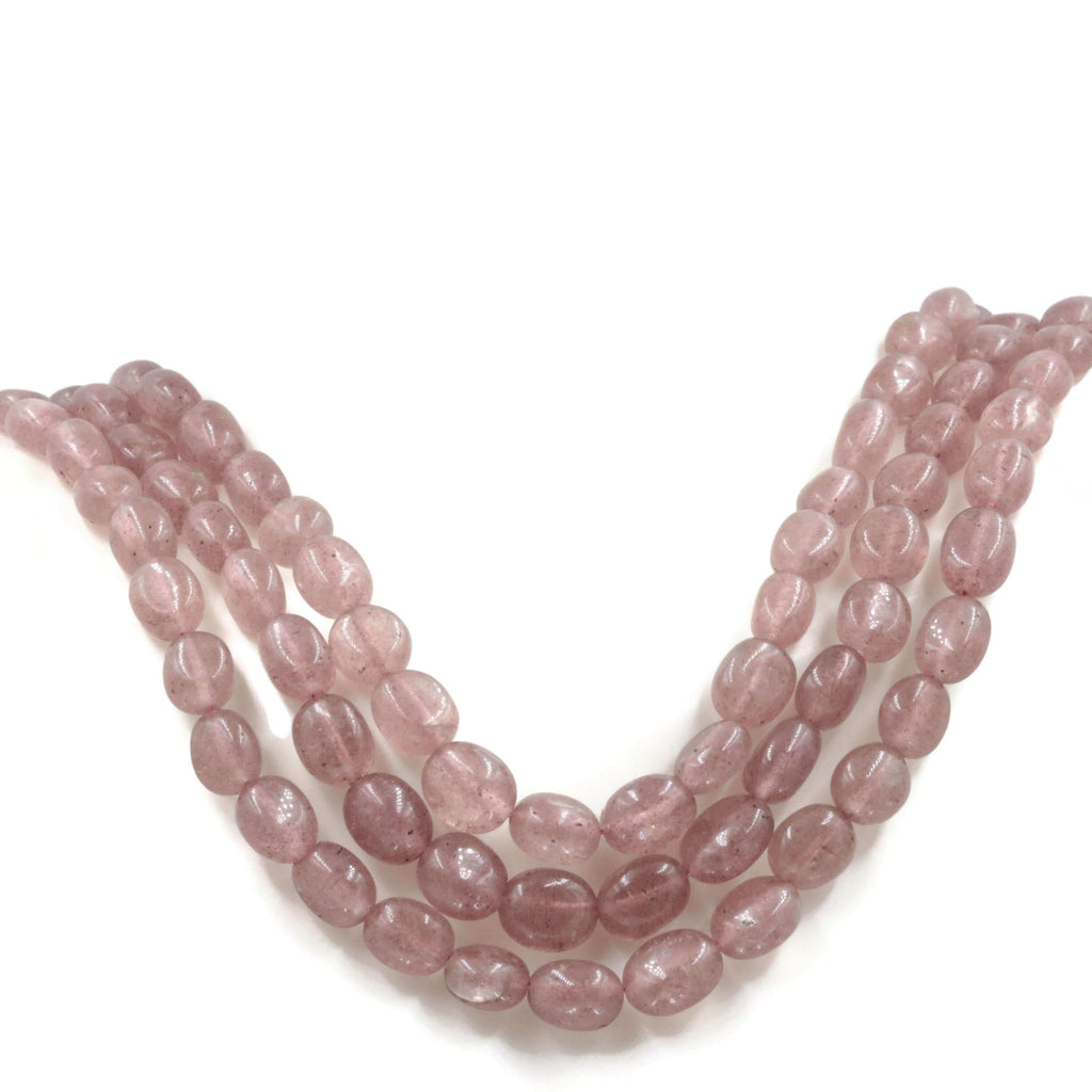 Pink Strawberry Quartz Gemstone Necklace: Natural Beauty
