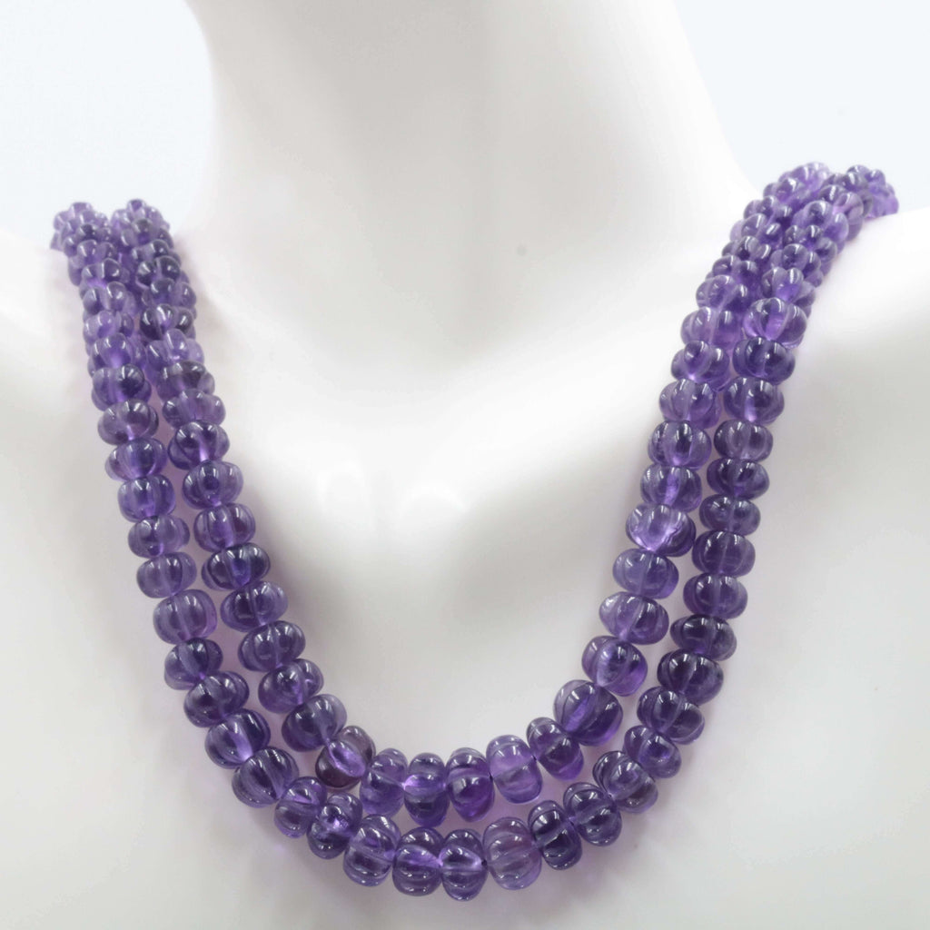 Handcrafted Purple Amethyst Pumpkin Necklace