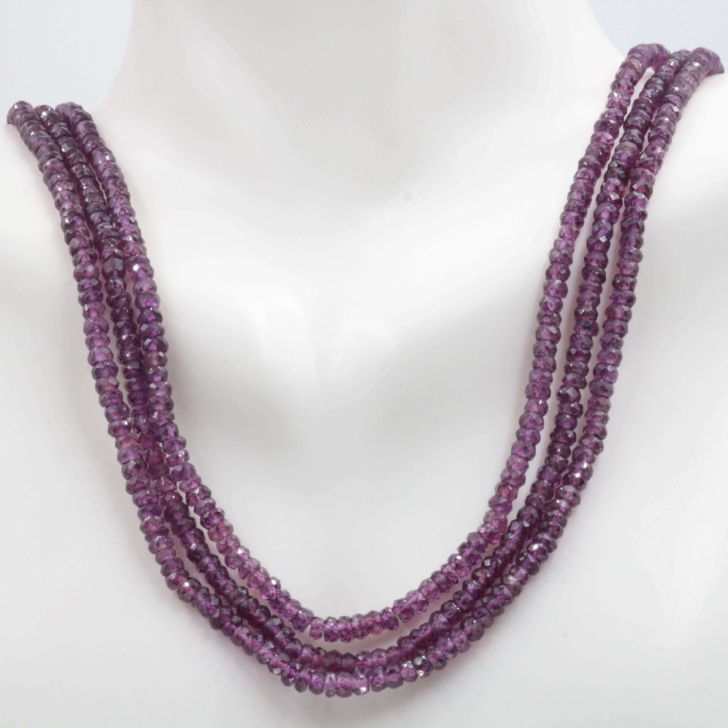 Natural Rhodolite Garnet Beads: Exquisite Necklace