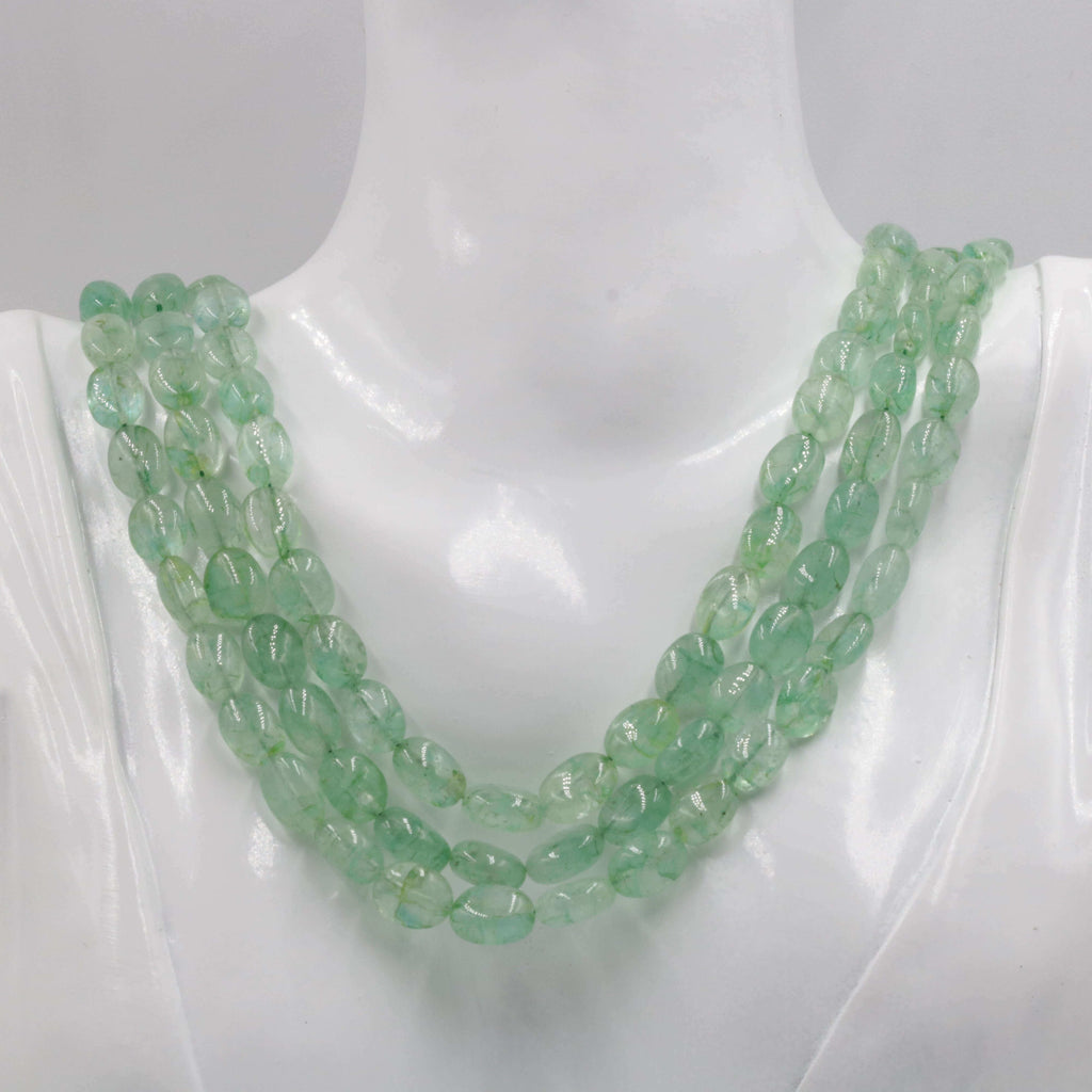 May Birthstone Jewelry: Natural Emerald Indian Necklace