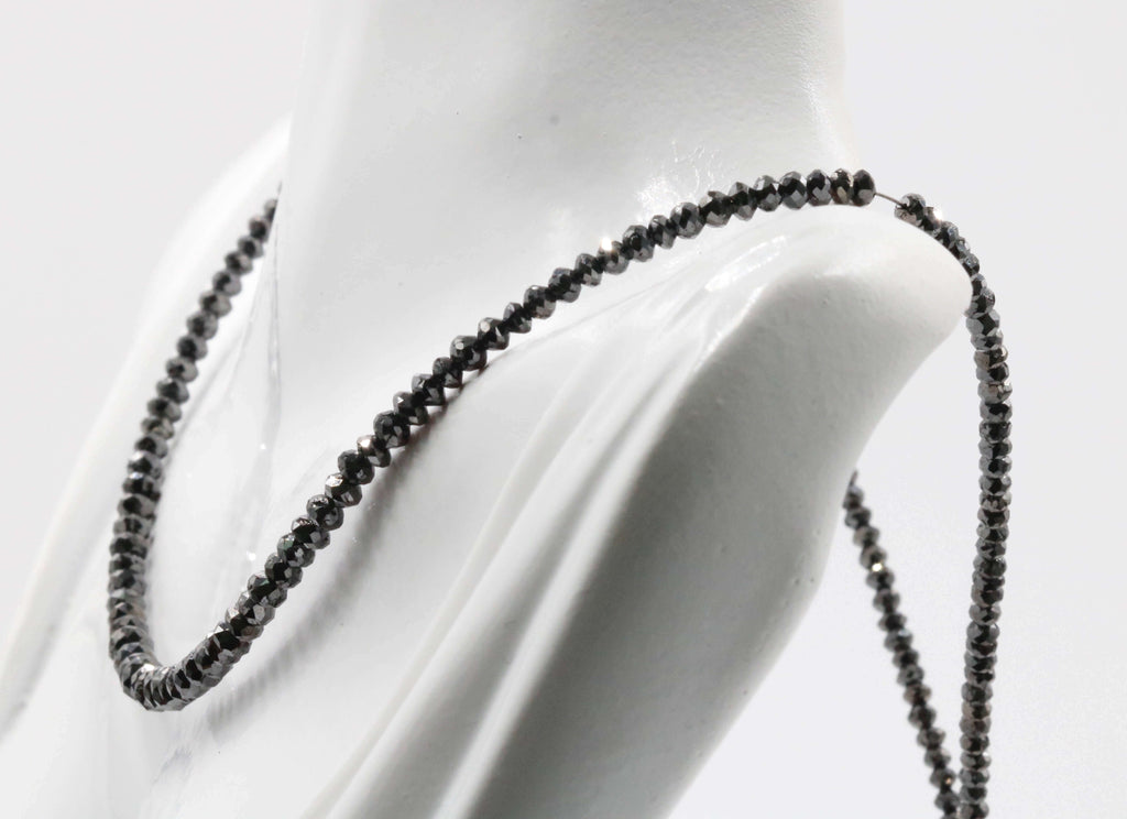 April Birthstone: Natural Black Diamond Necklace