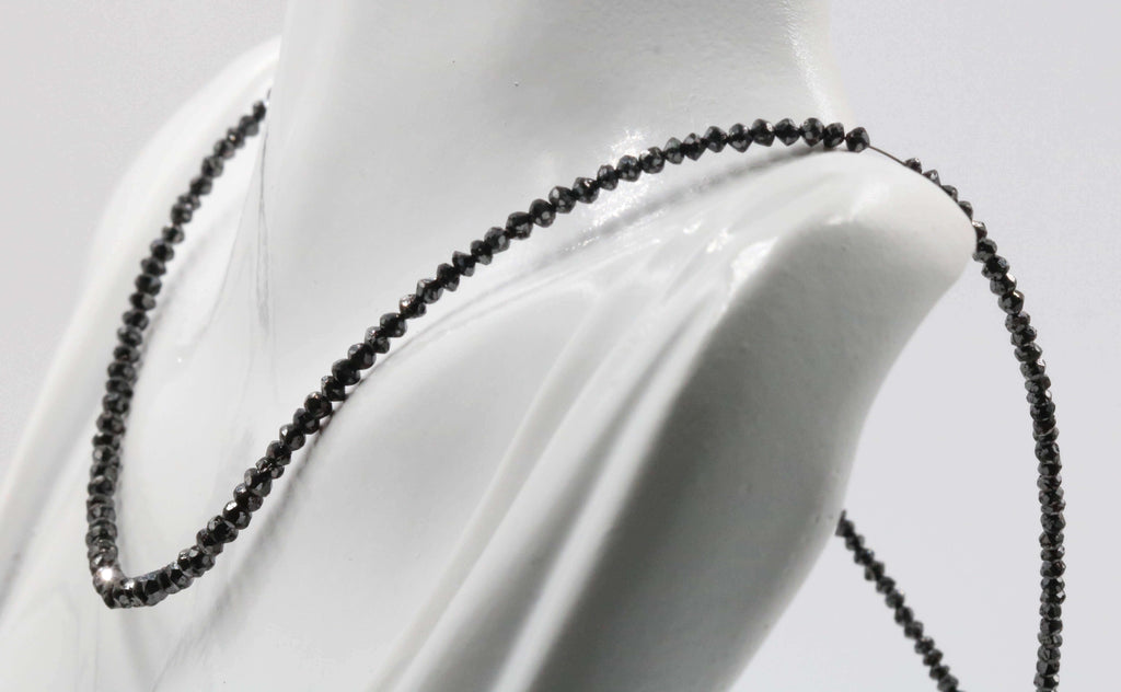 A Symbol of April: Natural Black Diamond Necklace