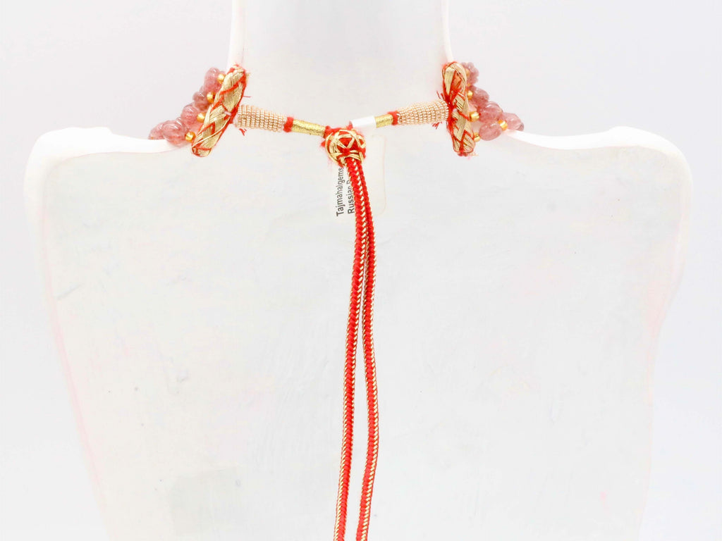 Pink Strawberry Quartz Gemstone Necklace Design
