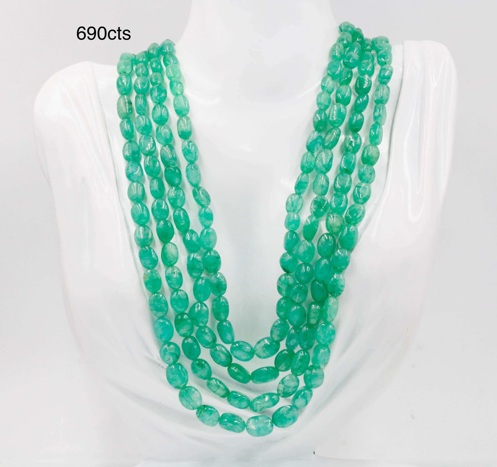 Natural Emerald Beads Layered Necklace