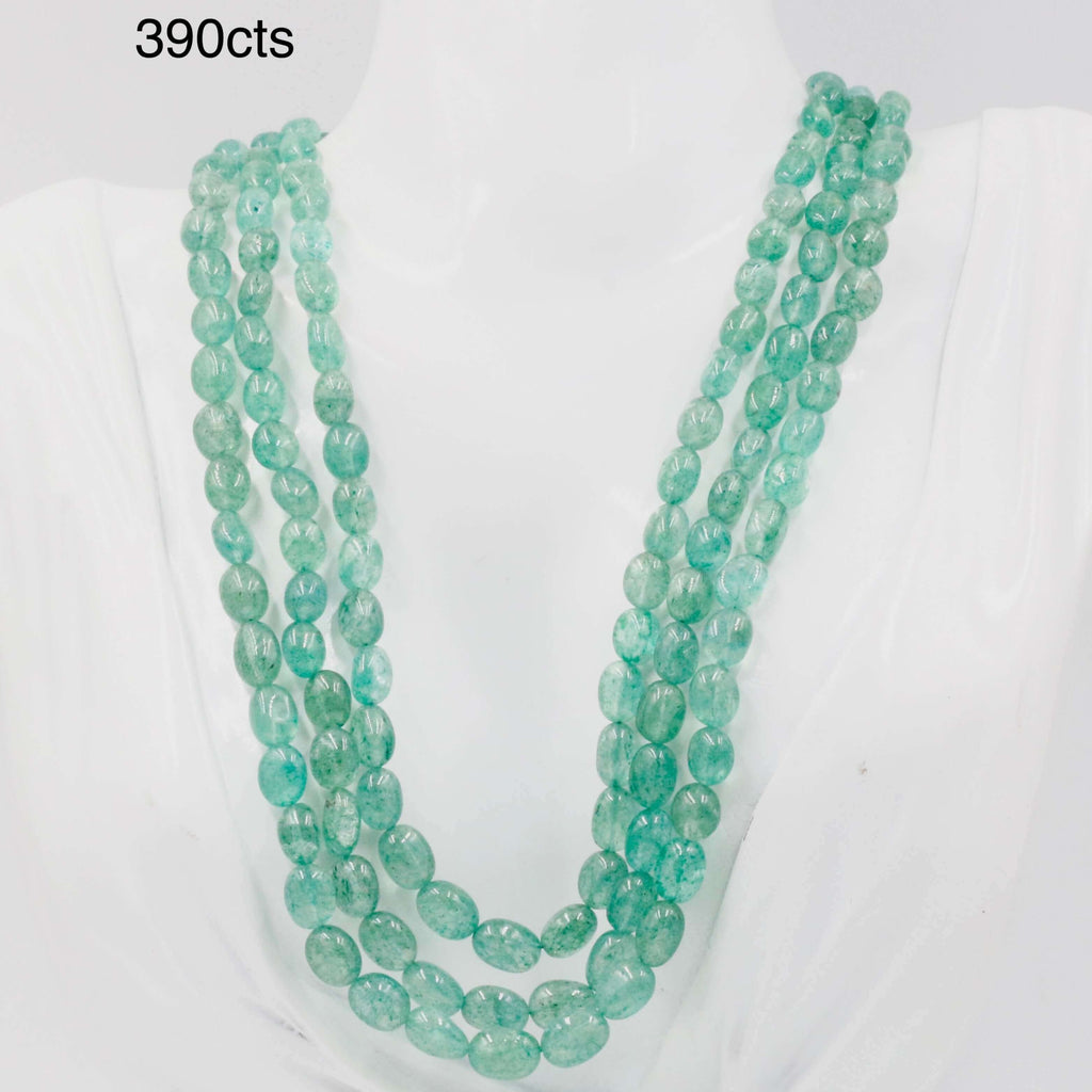 Quartz Gemstone Necklace: Emerald Green Beauty