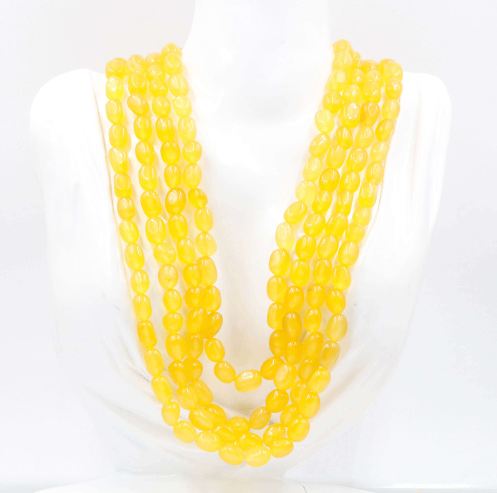 Yellow Quartz Necklace: Traditional Indian Woman's Elegance