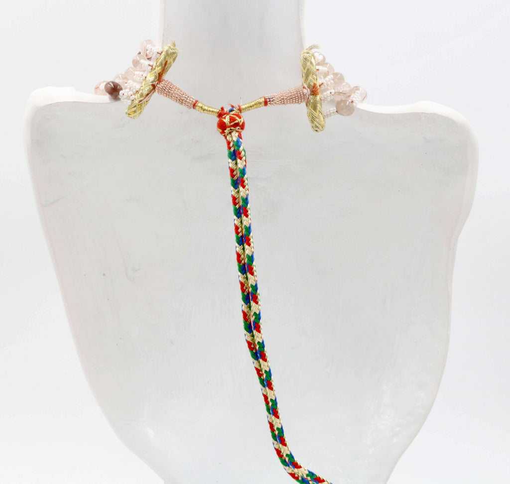 Colorful Natural Quartz Necklace - Indian Sarafa Necklace