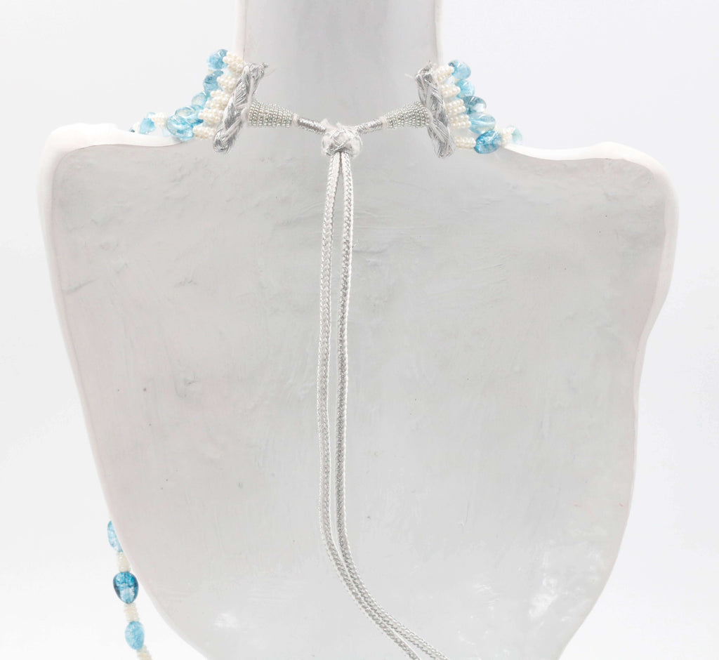 Blue Quartz Necklace with Indian Style