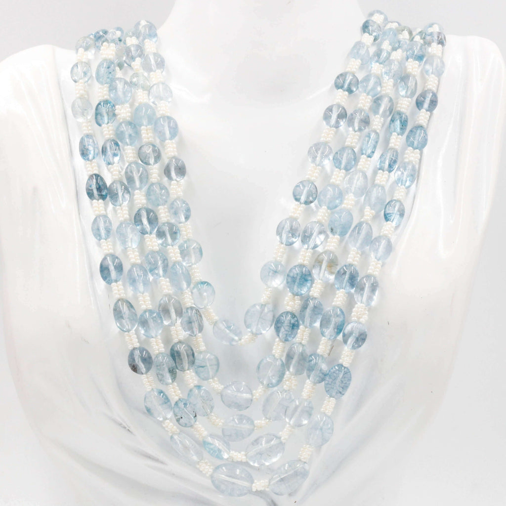 Blue Quartz Necklace for Blue Indian Traditional Dress
