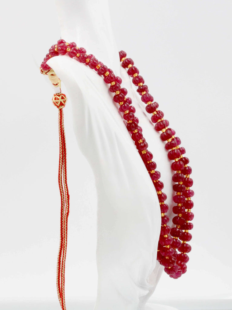 Sarafa Indian Red Quartz Necklace: Delicate Charm