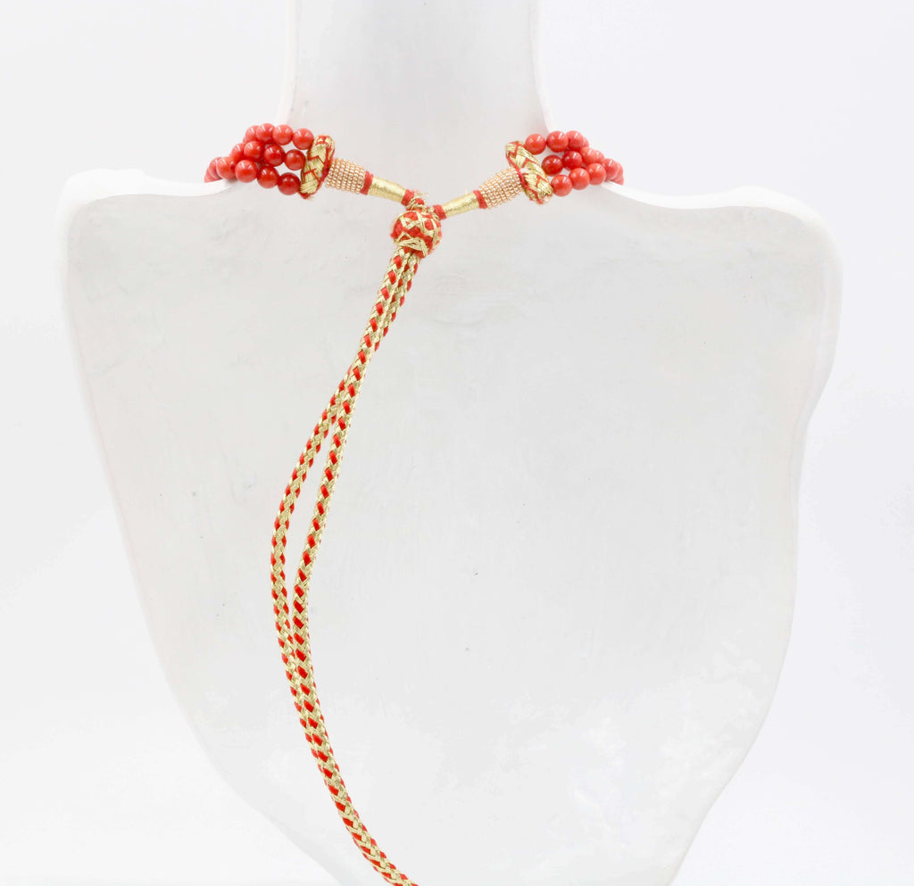 Natural Orange Coral Jewelry Necklace - Accessories for Winter