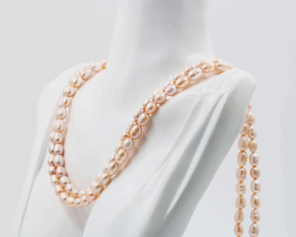 Two Layered Indian Style Natural Small Pearl Necklace