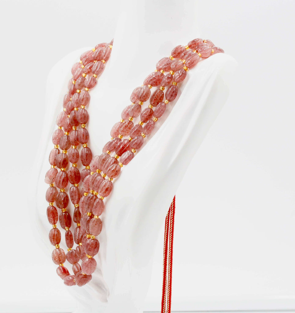  Red Strawberry Quartz Gemstone Necklace Collection