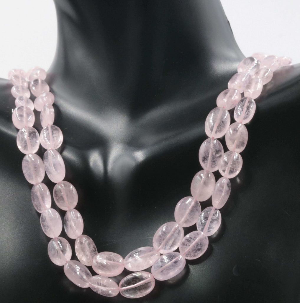 Natural Pink Morganite Layered Necklace with Indian Design