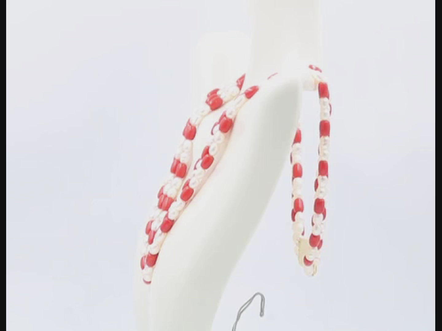 Coral and Cultured Pearl Beaded Necklace - Taj Mahal Gems