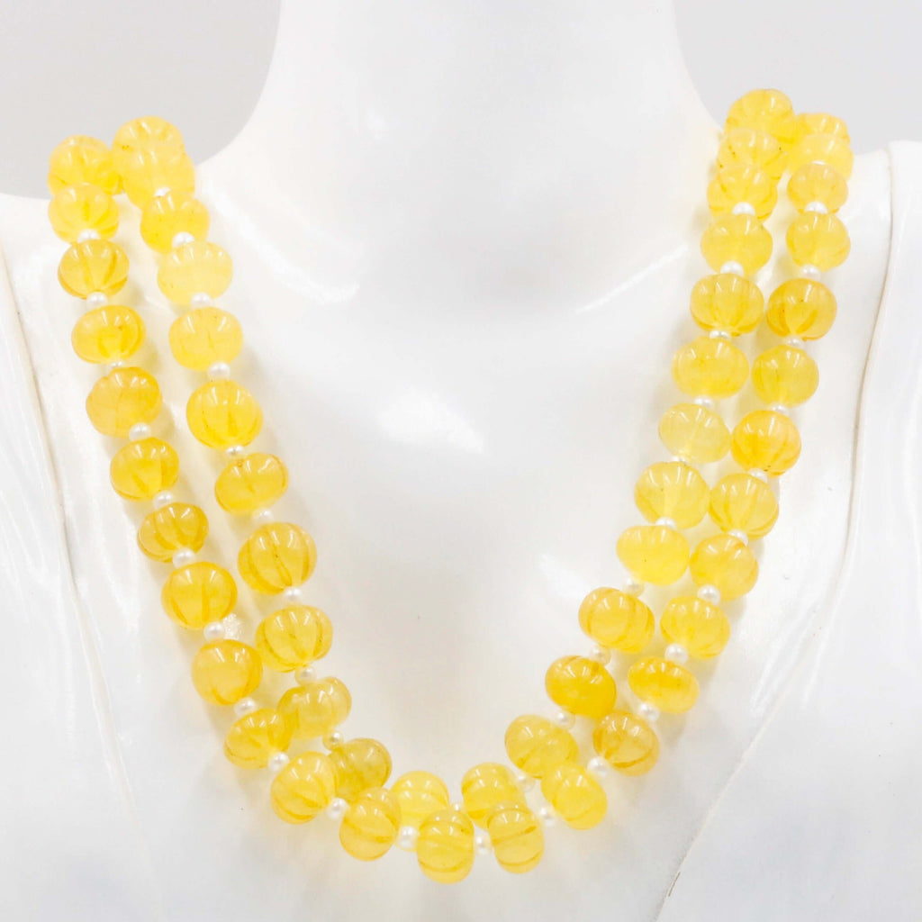 Layered Necklace with Yellow Quartz: Genuine Charm