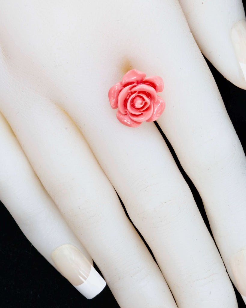 Pink Rose Flower Shaped Coral for DIY Jewelry