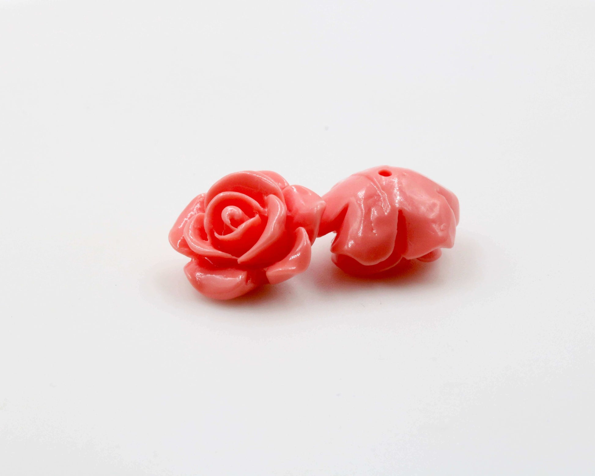 Red & Pink Rose Flower Shaped Natural Coral for DIY Jewelry