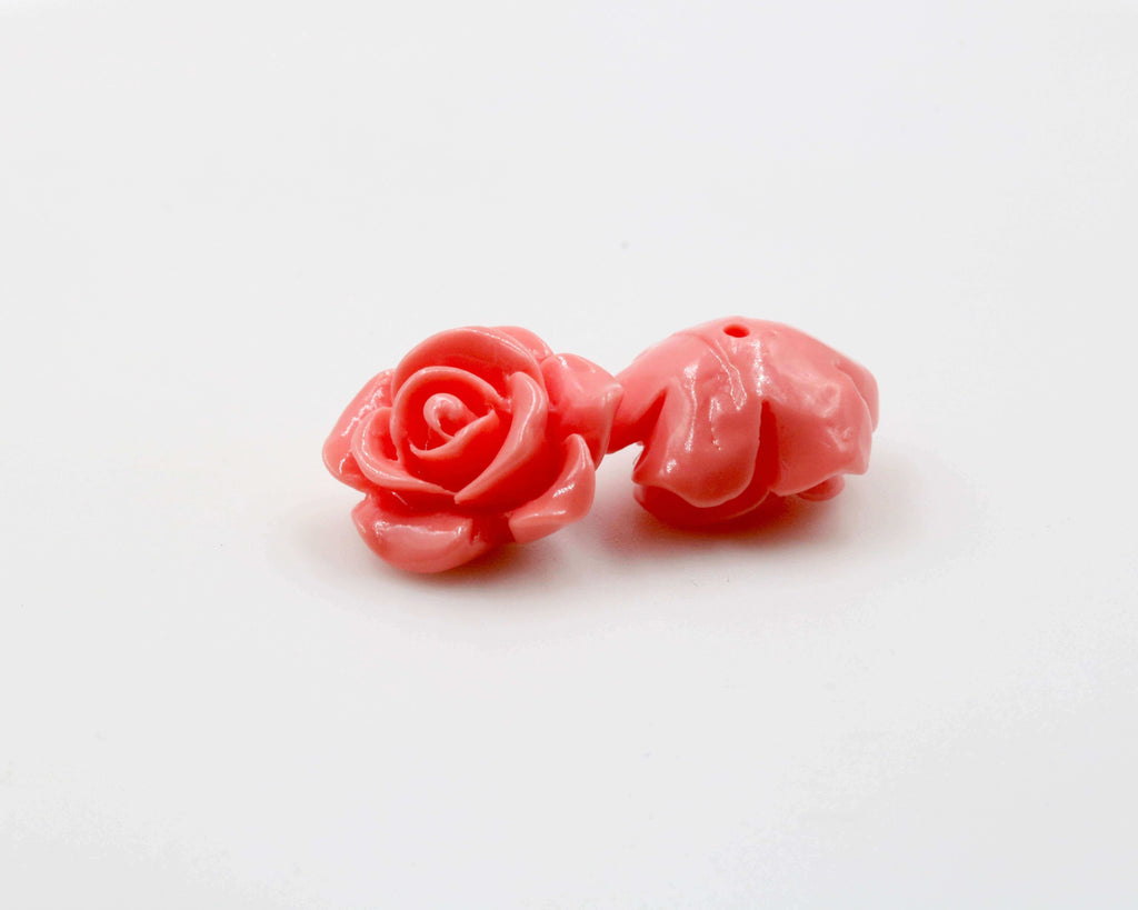 Red & Pink Rose Flower Shaped Natural Coral for DIY Jewelry