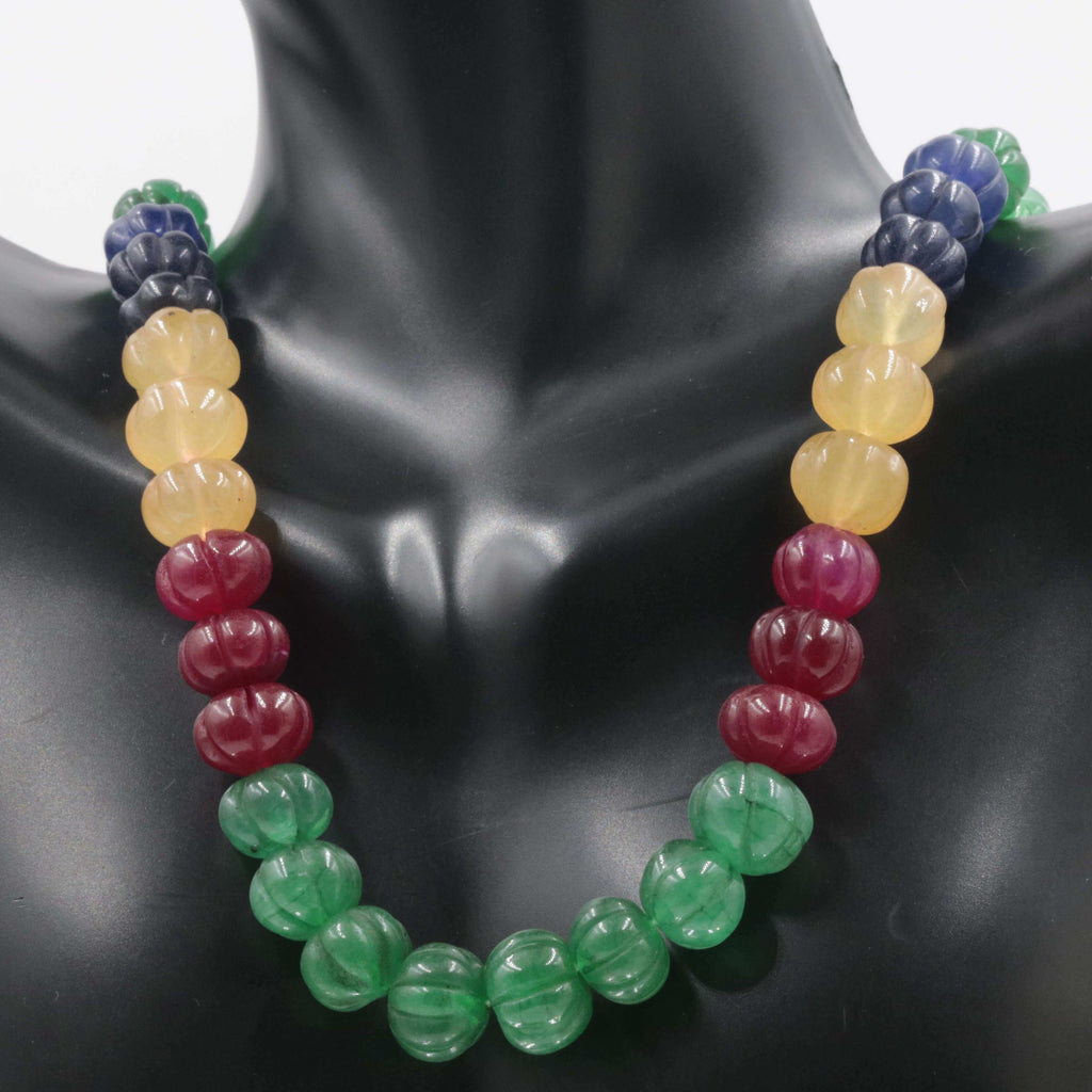 Natural Multi-color Quartz Necklace with Big Beads