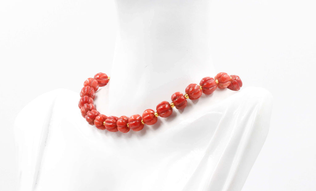 Elegant Natural Red Coral Necklace