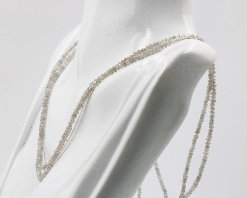 White Diamond DIY Necklace: Authentic Gemstone Detail