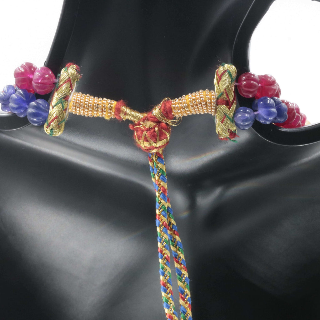 Natural Multi-color Quartz Necklace with Sarafa Design