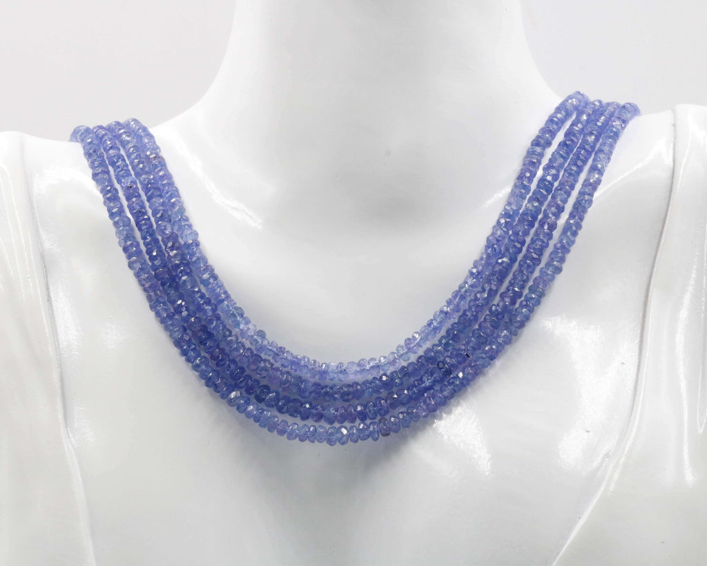 Tanzanite Beaded Necklace: Elegant Gemstone Accents